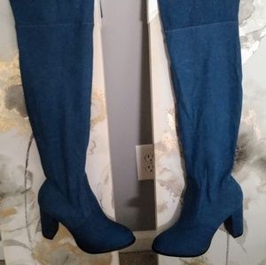 Thigh High Denim Boots